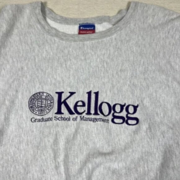 Champion Reverse Weave Sweatshirt Mens 2XL Kellogg Northwestern University Crewn - Picture 2 of 9